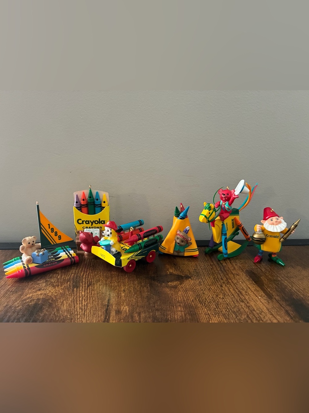 Hallmark Vintage Crayola Christmas Ornament Lot of 6